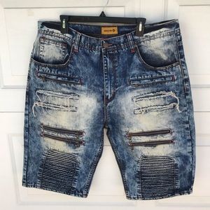 Makobi men’s denim distressed jean short size 40